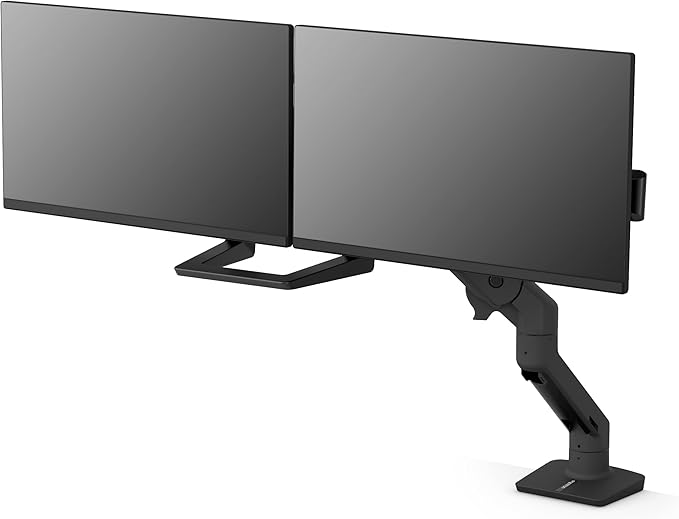 Ergotron – HX Dual Monitor Arm, VESA Desk Mount – for 2 Monitors Up to 32 Inches, 5 to 17.5 lbs Each – Matte Black