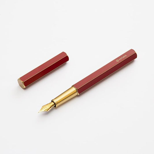 YSTUDIO Stunning Classic Revolve Fountain Pen, Schmidt Gilded Nib, Best Pen Gift Set for Men & Women, Professional, Executive Office, Nice Pens（red，M nib）