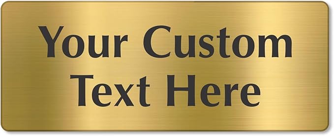 SmartSign Custom Brass Sign - 4" x 10", 40 mil REAL Bugle Brass Metal, Personalized Name Door Sign, Heavy-Duty Premium Engraved Door/Wall Mount Plaque for Business/Office, Gold and Black