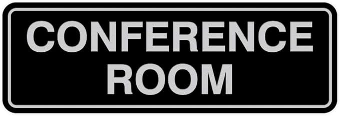 Standard Conference Room Sign - Black/Silver - Medium 1 Pack