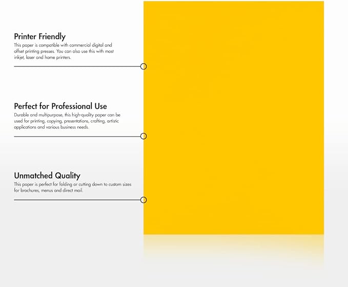 LUXPaper 8.5" x 11" Paper | Letter Size | Sunflower Yellow | 80lb. Text | 500 Qty