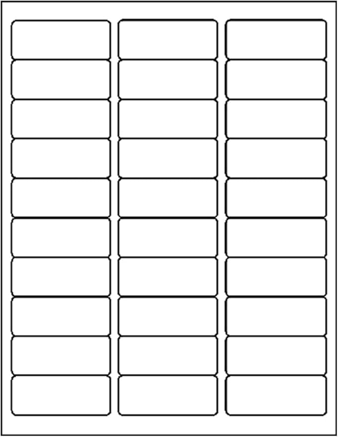 Printable Labels for Mailing - Laser/Ink Jet Compatible Shipping Address Labels, 30 per Sheet, 1" x 2-5/8", Box of 500 Pages/15000 Labels, White