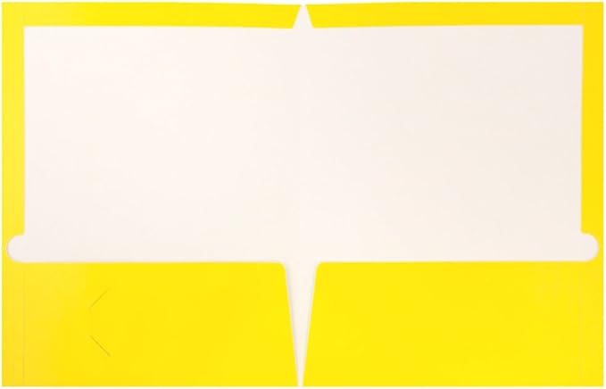 JAM PAPER Laminated Two Pocket Glossy School Folders - Letter Size - High Gloss Yellow - Bulk 25/Pack