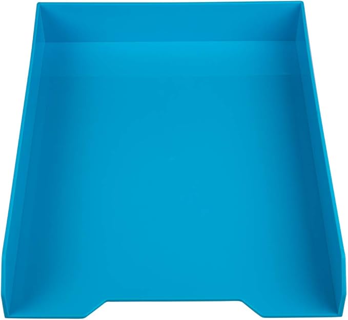 JAM PAPER Stackable Paper Trays - Blue - Desktop Document, Letter, & File Organizer Tray - Sold Individually