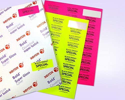 8-1/2 x 11" Neon Color High Light Fluorescent Labels for Laser & Inkjet Printer (Pink Fluorescent, 1" x 2-5/8" - 30 Per Page | 30,000 Labels)