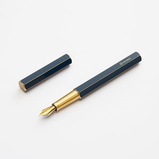 YSTUDIO Stunning Classic Revolve Fountain Pen, Schmidt Gilded Nib, Best Pen Gift Set for Men & Women, Professional, Executive Office, Nice Pens（blue，M nib）