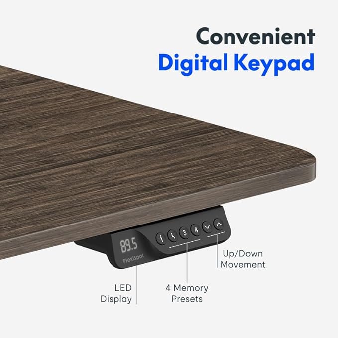 FLEXISPOT 63x28 Inch Large Dual Motor Electric Standing Desk, Black Walnut - 198 lbs Heavy-Duty Capacity, Ideal for Home Office, Creative Studio, or Multi-Monitor Setup