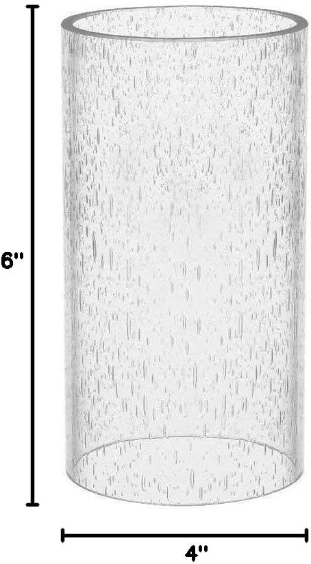 Sunwo Glass Shade Straight Cylinder Glass Lamp Shade Replacement with Multiple Effects (Bubble Straight Cylinder)