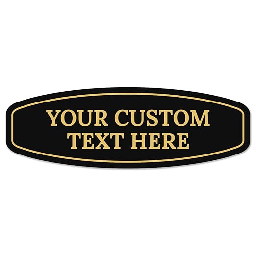 Custom Wall or Door Sign, Personalized Round Plaque Engraved Message for Bussiness, Property and Home Indoor/Outdoor, 3x9 Inches, Made in USA by Sigo Signs