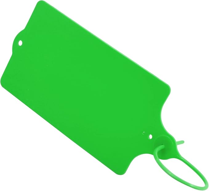 100 Plastic Tags Shipping Tags Water Proof Tags for Labeling Shipping Labels Security Seals Writable Marker Ties Hanging Tags Storage Tag with One Marker Pen (Green)