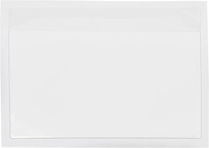 Juvale 100-Pack Clear Index Card Pockets - 3.6 x 5.25 in Plastic Sleeves - Adhesive Label Pockets for Storage Bin & Shelf Labels