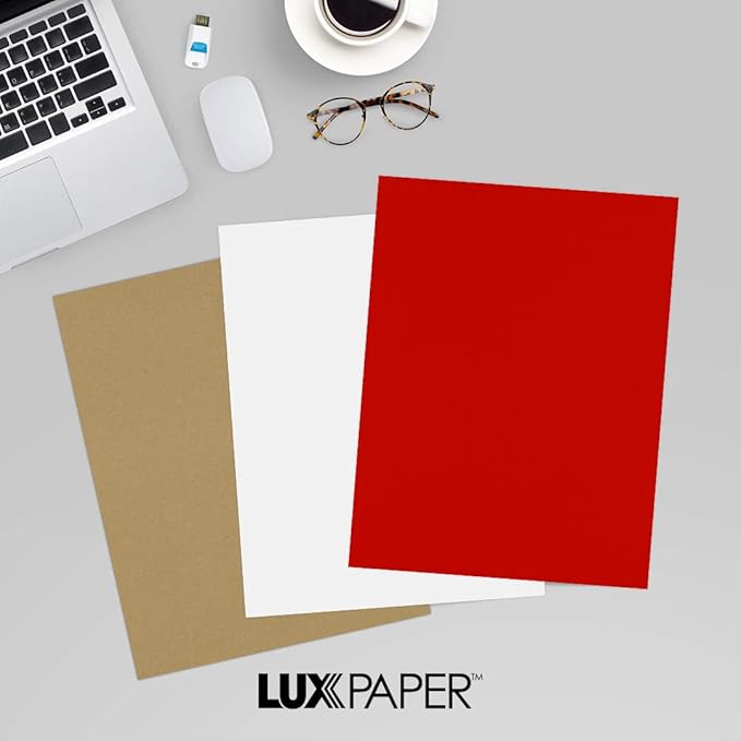LUXPaper 8.5" x 11" Paper | Letter Size | Holiday Red | 60lb. Text | 1,000 Qty