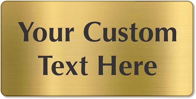 SmartSign Custom Brass Sign - 4" x 8", 40 mil REAL Bugle Brass Metal, Personalized Name Door Sign, Heavy-Duty Premium Engraved Door/Wall Mount Plaque for Business/Office, Gold and Black
