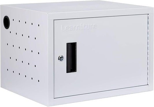 Learniture Structure Series 12-Device Charging Station for Laptops and Tablets, Wall-Mount Lockable Charging Cabinet for 12 Tablets/Chromebooks, Gray