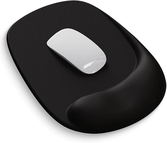 ErgoEase Ergonomic Mouse Pad with Gel Wrist Support - Premium Lycra Fabric, Non-Slip, Ideal for Laptop & Desktop, Office & Gaming，Desk Accessories (00Black)