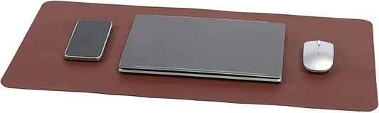 Wolaile PU Leather Desk Pad Blotter 27x13 inches,Non-Slip Base Waterproof Surface Office Desk Mat,Large Computer Mouse Pad,Old Desktop Cover Decor,Brown