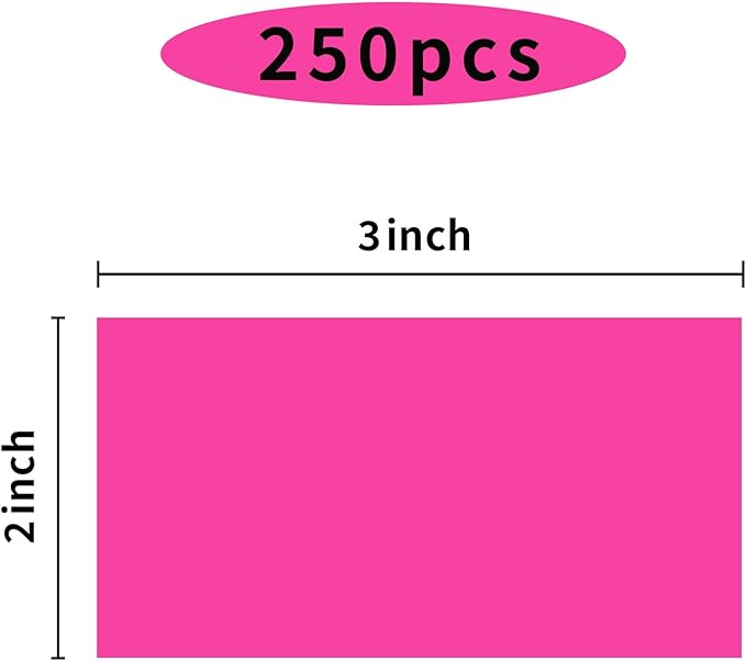 STARLIBOO Neon Colored Labels Stickers 3 x 2 Inch, Rectangle Moving Labels Stickers, 250Pcs Garage Sale Price Stickers, Adhesive Moving Labels for Boxes(Fluorescent Rose Red)