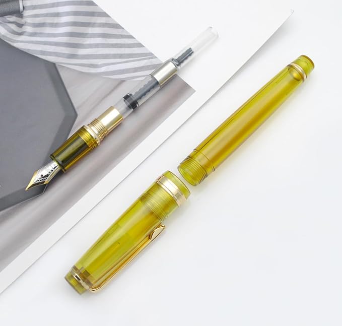 JINHAO 82 Fountain Pen (Transparent Sunset Yellow,Fine Nib 0.5mm)