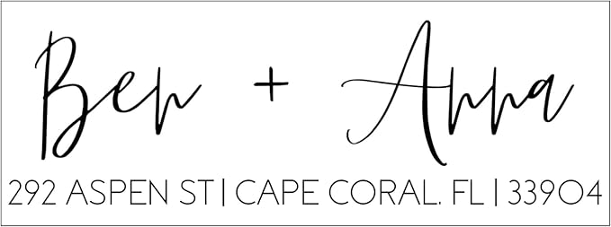 Self Inking Modern Address Stamps | Custom Return Address Stamper (Modern Brush Script, Large)