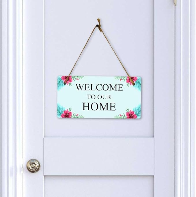 Signs ByLITA Tropical Hibiscus Personalized Hanging Wall or Door Sign (5 x 10") | Custom Signage for Your Home & Business