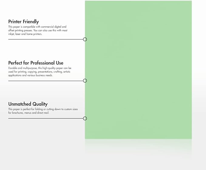 LUXPaper 8.5" x 11" Paper | Letter Size | Pastel Green | 60lb. Text | 500 Qty