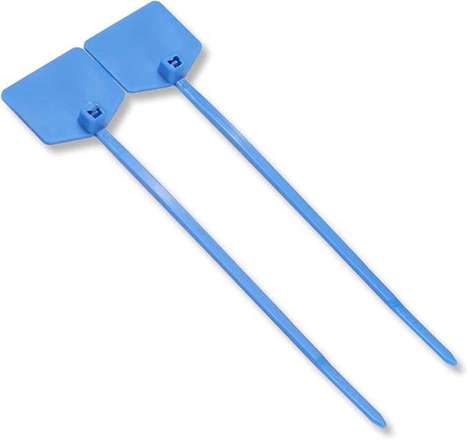 Waterproof Shipping Tags - Self Locking Nylon Writable Marker Ties for Luggage Identification, Plastic Straps Label Mark, Seal Zip Tie for Labeling - 100pcs (Blue)