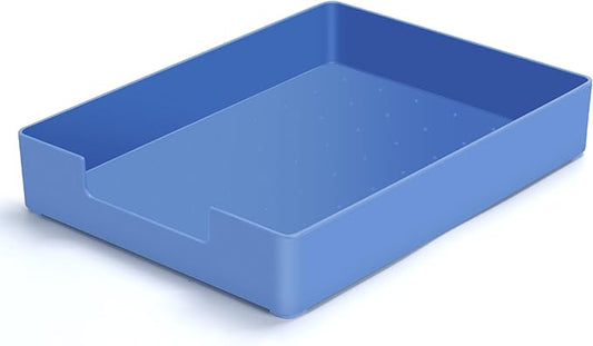 AZFUNN Letter-Size Tray Desk Letter Tray Paper Tray, Sturdy Heavy-Duty Plastic Printer Paper Tray, Single-Tier Stackable File Storage Organizer for Office Home (1, Blue)