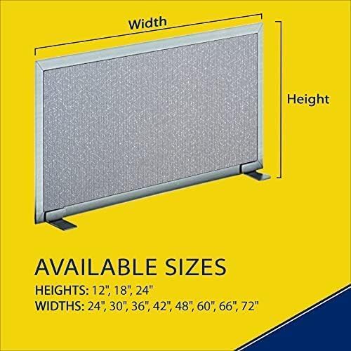 OBEX Acoustical Free Standing Privacy Screen, Cubicle Accessories Desk Privacy Panel, Desk Dividers for Office, Office Furniture Partitions Portable Sound Proof Dividers, 18" x 72", Overcast
