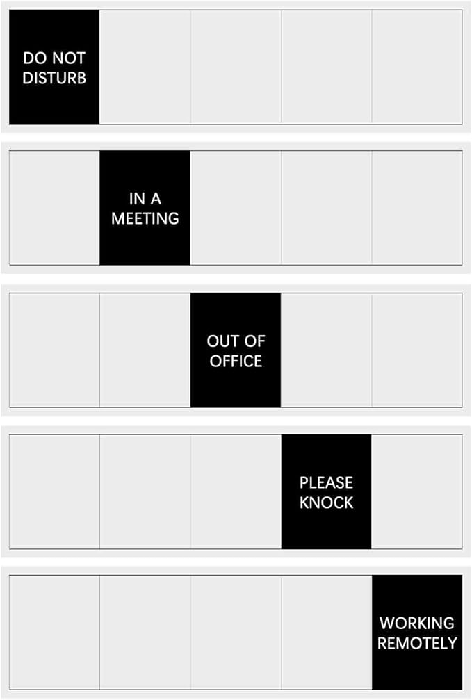 Office Door Sign,Privacy Sliding Message Sign,Do Not Disturb/Please Knock/Out of Office/in a Meeting/Working Remotely Indicator, That Lets Others Know Whether You're Available Or Not For Business-Acrylic,10 X 3 inches