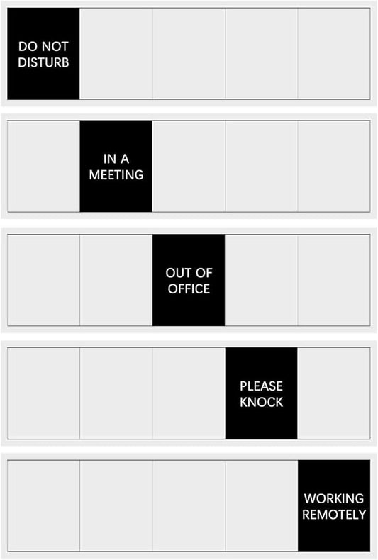 Office Door Sign,Privacy Sliding Message Sign,Do Not Disturb/Please Knock/Out of Office/in a Meeting/Working Remotely Indicator, That Lets Others Know Whether You're Available Or Not For Business-Acrylic,10 X 3 inches