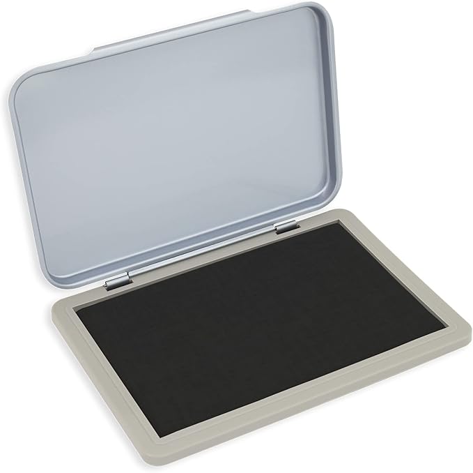 Metal Case Stamp Pad Medium Size, Black Color - Size: 3" x 4" - Choose from 15 Ink Colors