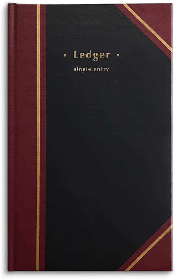 STAPLES Ledger Book, Black, 150 Sheets – Hardbound Record Book for Accounting, Finance & Business Logs