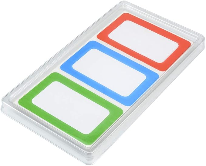 FungLam 4 Colors Plain Name Tag Stickers 200 Labels for Office, School, Teachers, Meeting and Mailing
