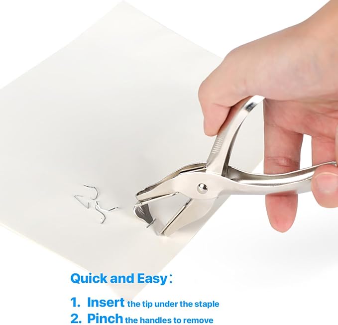 Heavy-Duty Stainless Steel Staple Remover - Long-Lasting, Easy Grip, and Smooth Removal for School Office Home Use