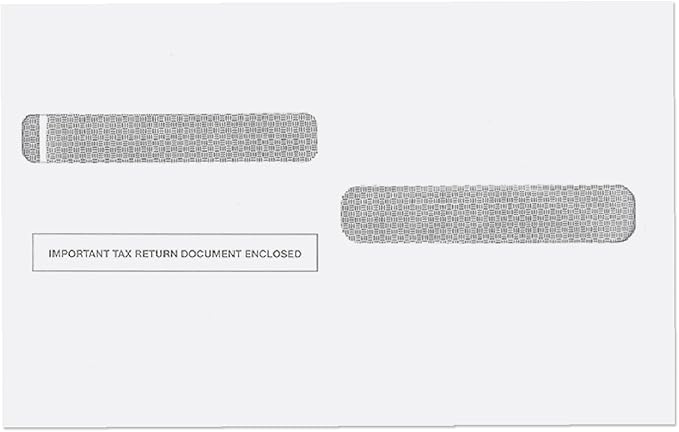 NextDayLabels - W-2 Tax Forms Double Window Security Envelopes, (Pack of 500 Envelope)