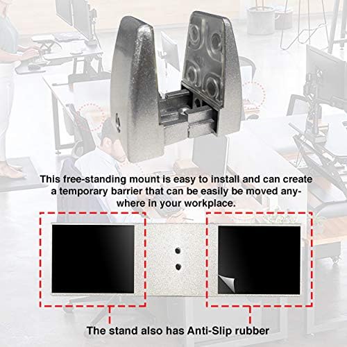 Precision-Milled Aluminum clamp Set for Office Privacy Panels. Includes Rubber-Grip Acrylic Standoff mounts and Adjustable Brackets. Ideal for Metal Shelf Support with Screws and Allen Wrench kit