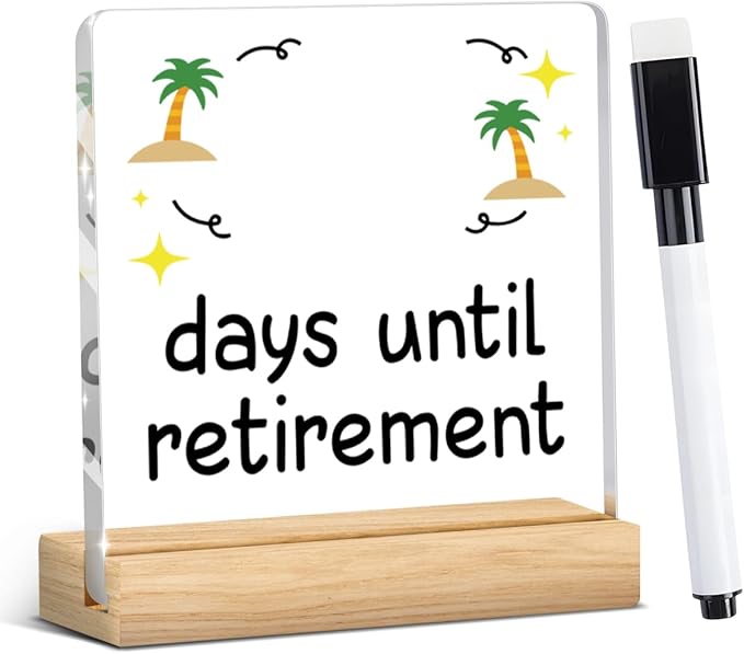 Retirement Countdown Calendar Funny Retirement Countdown Gifts for Coworker Manager Women Men Friend Employee Retire Office Desk Decor Acrylic Sign
