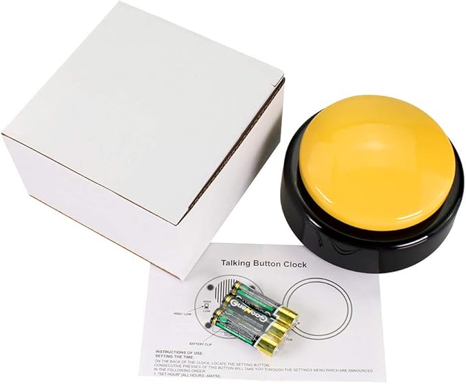 Large Button Alarm Clock - Talking Clock for Visually impaired，Telling Time and Date for Elderly, Impaired Sight or Blind (Battery Included)