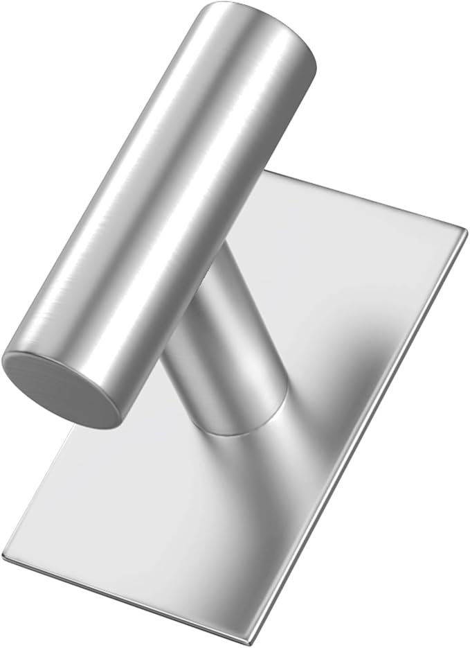 VAEHOLD Wall Towel Hooks, Heavy Duty Sticky Holder Waterproof Towel Hooks for Hanging Coat, Clothes, Closet Hook Wall Mount for Kitchen (Silver, 4 Pack) | Heavy Duty, Sticky Holder, Waterproof, Towel Hooks, for Hanging Coat, Clothes