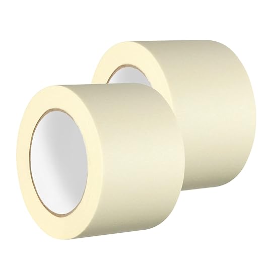 GTSE Wide Masking Tape, 2 Rolls, 3 inches x 55 Yards (164 ft), Multi-Surface Adhesive Painting Tape, Perfect for Painting, Home, Office, School, Art, Crafts, Glass, Vinyl