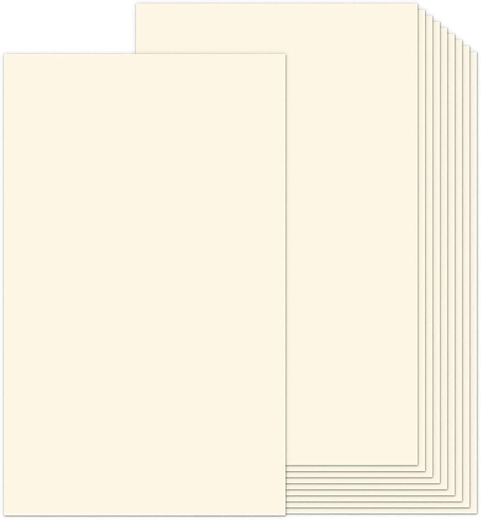 8.5 x 14 Ivory Cardstock 110lb, Goefun Heavy Weight Legal Paper 100 Pack, Cream Legal Size Cardstock for Printing, Crafts, Drawing, Posters, Menus, Covers, Long Forms