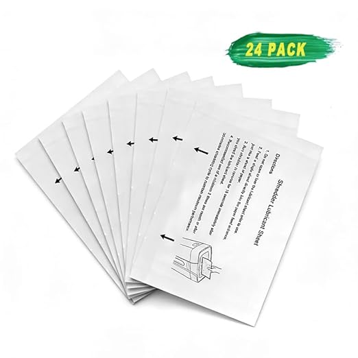 24PACK Paper Shredder Lubricant Sheets Shredder Oil Sheet for Shredder Blades
