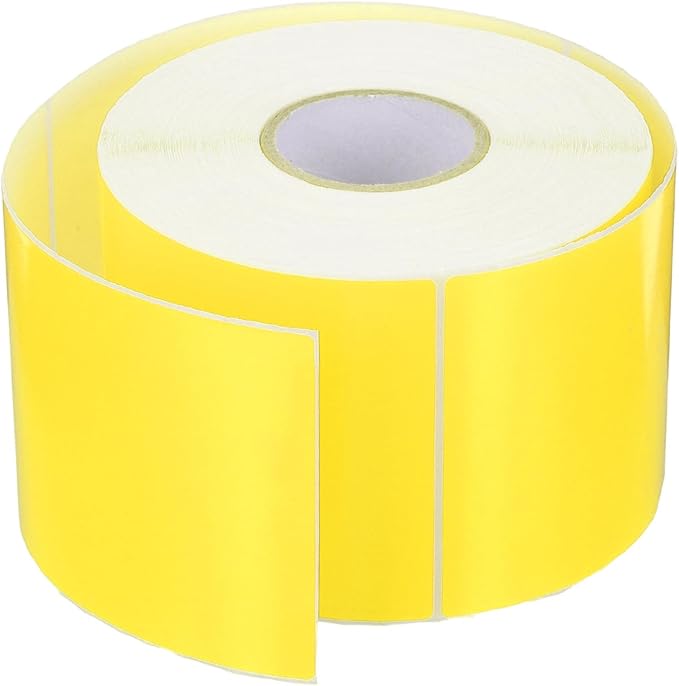 PATIKIL 3 x 5 Inch Rectangle Inventory Color Coding Labels 1 Roll, Square Self-Adhesive Inventory Label Stickers for Office Home Organization Name Tags, 500 Per Roll, Yellow