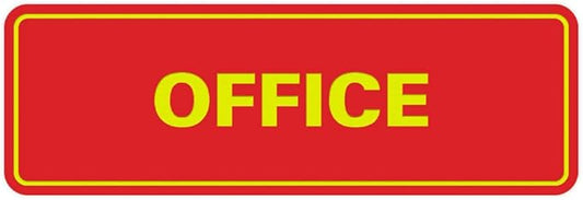 Signs ByLITA Standard Office Sign - Professional Business Signage - Easy to Install (Red/Yellow) - Small 1 Pack