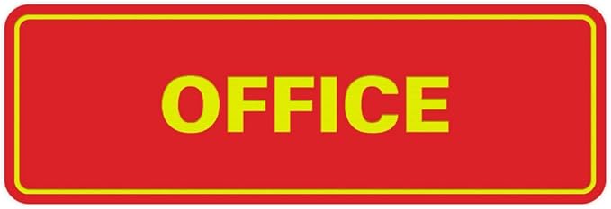 Signs ByLITA Standard Office Sign - Professional Business Signage - Easy to Install (Red/Yellow) - Medium 1 Pack