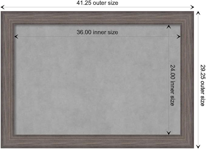 Amanti Art Grey Framed Magnetic Board 29x41 Large Vision Board for use with Magnets, 100% Metal Sheet to Display Items as Office Decor or for Home Organization in mudroom, Kitchen or Kids Room