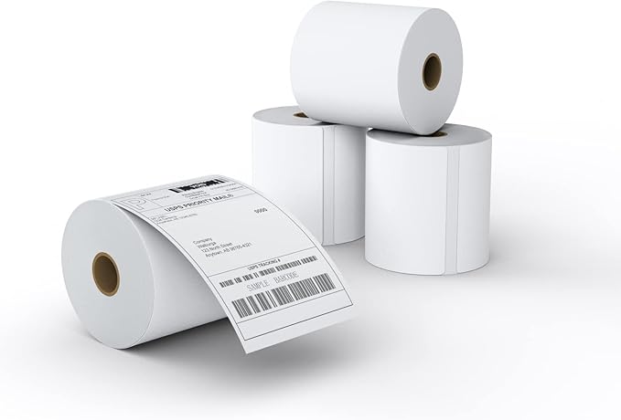 MFLABEL 4x6 Direct Thermal Shipping Labels - 4 Rolls of 450 Labels/Roll, Compatible with Zebra 2844/ZP450/ZP500/ZP505, USPS/FedEx/UPS/Amazon Shipping, Smudge-Resistant & Permanent Adhesive