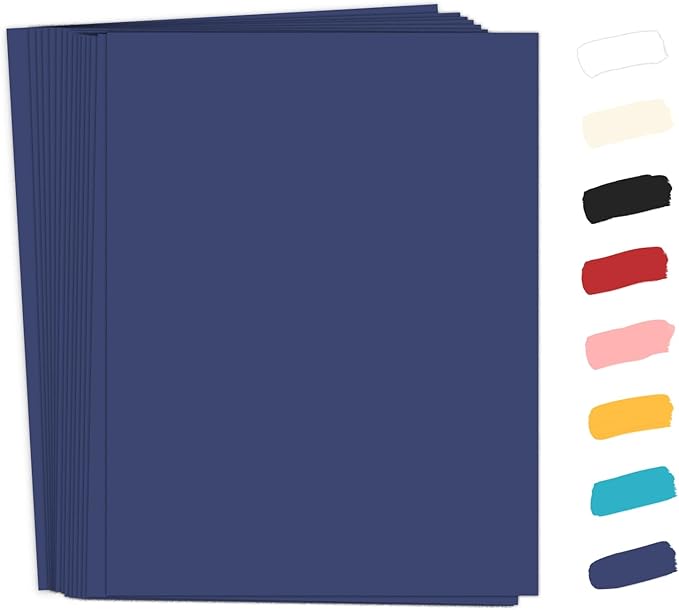 50 Pack 65lb Blue Cardstock 8.5 x 11 Pastel Paper, Goefun Navy Blue Card Stock Printer Paper for Wedding Invitations, DIY Cards, Menus, Crafts