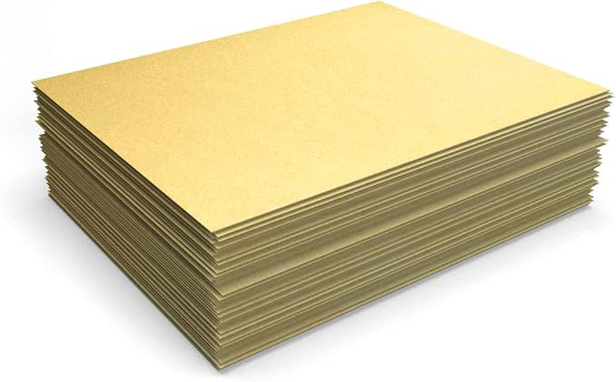 LUXPaper 8.5" x 11" Cardstock | Letter Size | Gold Metallic | 105lb. Cover (192lb. Text) | 50 Qty