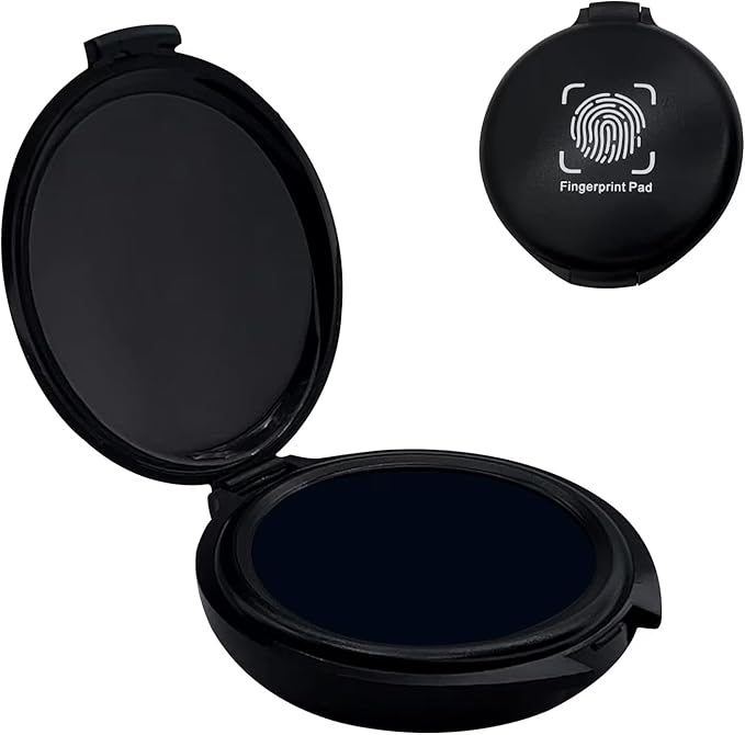 Fingerprint Ink Pad,Blue Thumbprint Ink Pad for Notary Supplies Portable Fingerprint Kit for Identification Security ID Fingerprint Cards Law Enforcement Fingerprint Stamp Ink Pad